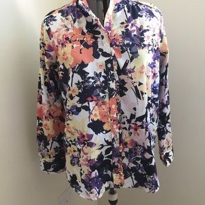 Floral button down blouse